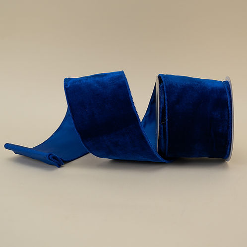 RIBBON 4" X 10YDS VELVETEEN MIDNIGHT BLUE