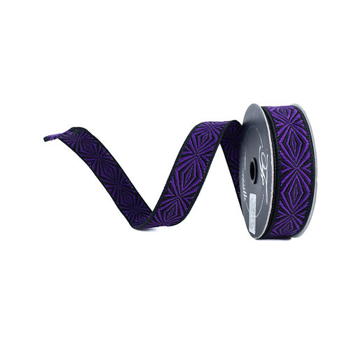RIBBON 1" X 10YDS CRYPTIC SPIDER BLACK AND PURPLE