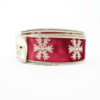 RIBBON VELVET SNOWFLAKE 1.5X10YDS BURGUNDY AND GOLD