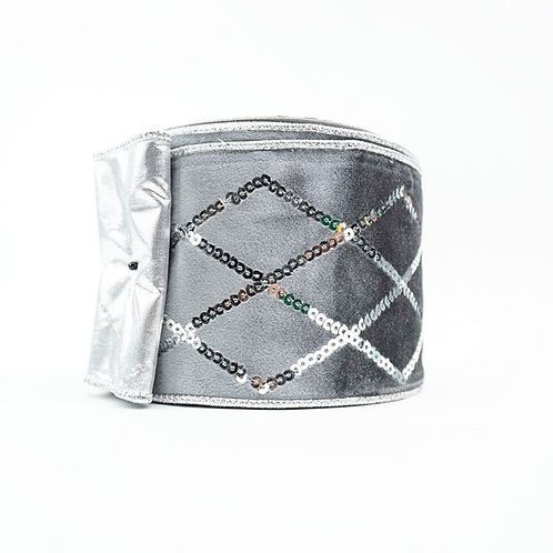 RIBBON DIAMOND SEQUIN 4X10YDS GREY