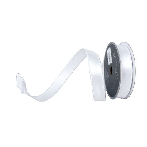 RIBBON SATIN WIRE WHITE ( 3 SIZES )