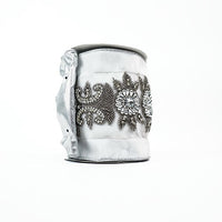 RIBBON JEWELS REGALIA 6X3YDS WHITE AND SILVER