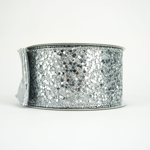RIBBON MEGA GLITTER WITH SILVER