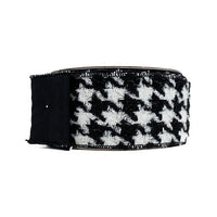 RIBBON KNIT HOUNDSTOOTH BLACK AND WHITE ( 2 SIZES)