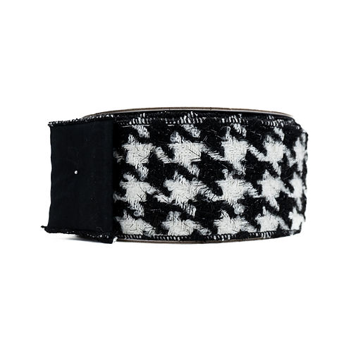 RIBBON KNIT HOUNDSTOOTH BLACK AND WHITE ( 2 SIZES)