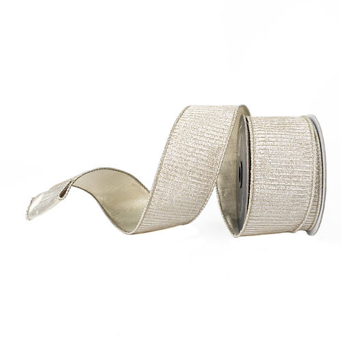 RIBBON PLEATED METALLIC PLATINUM ( 3 SIZES )