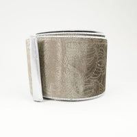 RIBBON 4X10YDS SAGE VELVET WITH SILVER