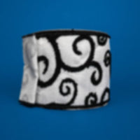 RIBBON TERRYCLOTH SWIRLS BLACK AND WHITE ( 2 SIZES )