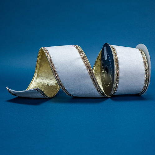 RIBBON 4" X 5YDS BRILLIANT BORDERS ( 5 COLORS)