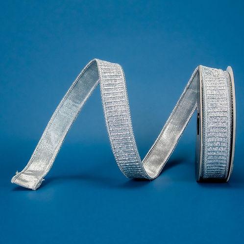 RIBBON PLEATED METALLIC SILVER ( 3 SIZES )