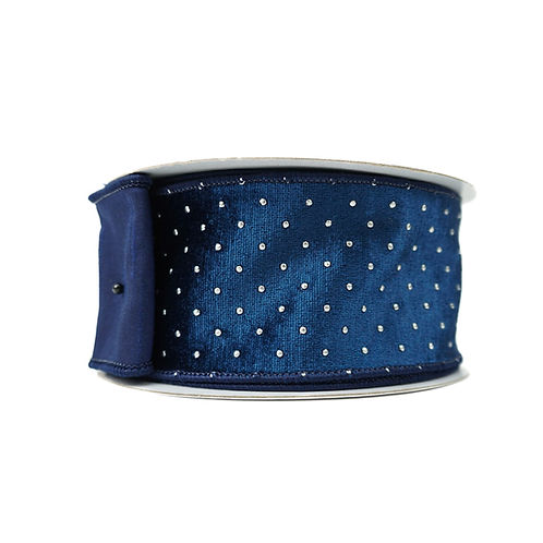 RIBBON 2.5X10YDS TEXTURE DOTS NAVY