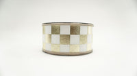 RIBBON FOIL CHECKERS 2.5X10 PLATINUM,WHITE