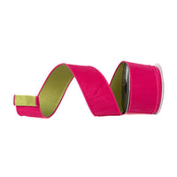 RIBBON SPRING GREENERY HOT PINK AND GREEN ( 2 SIZES )