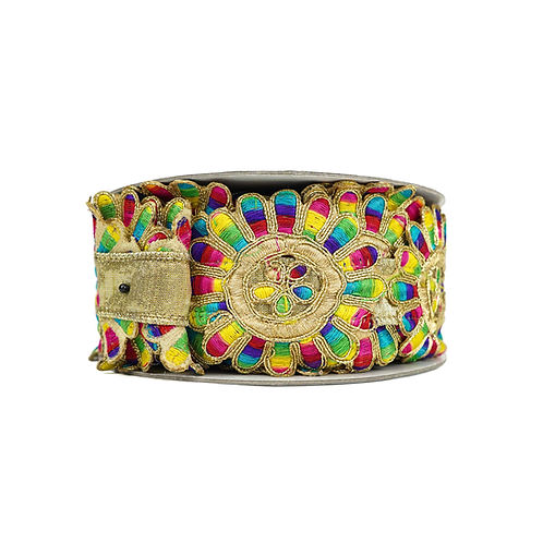 RIBBON 3X10YDS DISCO DAISIES MULTI COLOR