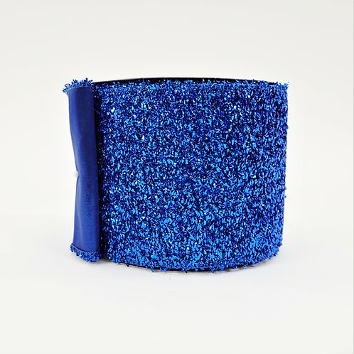 RIBBON TINSEL WEAVE BLUE 4X10YDS