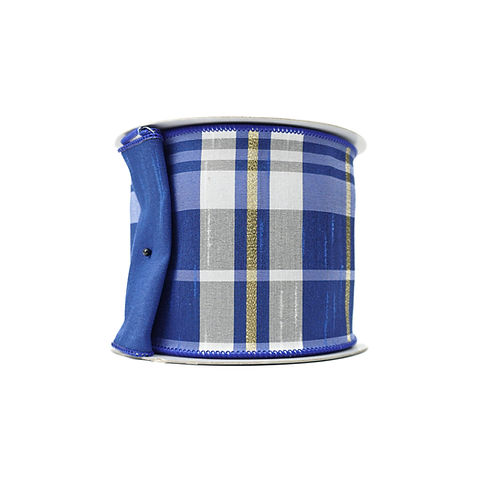 RIBBON BROAD PLAID 4X10YDS NAVY