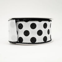 RIBBON GLITTER DOTS BLACK (2 SIZES)