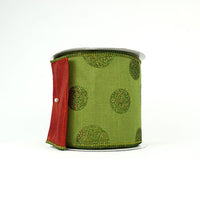 RIBBON GLITTER DOTS 4X10YDS LIME AND RED
