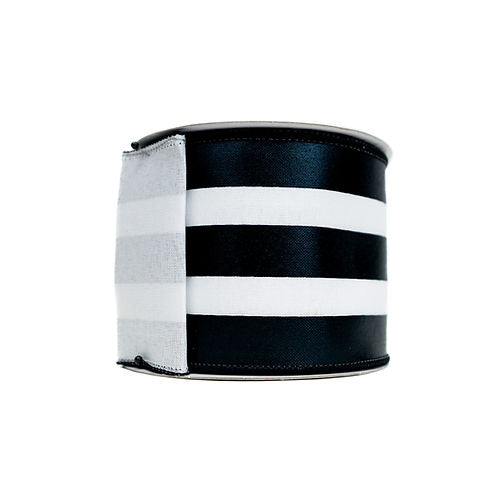 RIBBON FOIL VERTICAL STRIPES BLACK AND WHITE ( 2 SIZES)