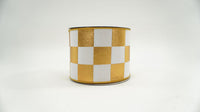 RIBBON FOIL CHECKERS 4X10 GOLD,WHITE