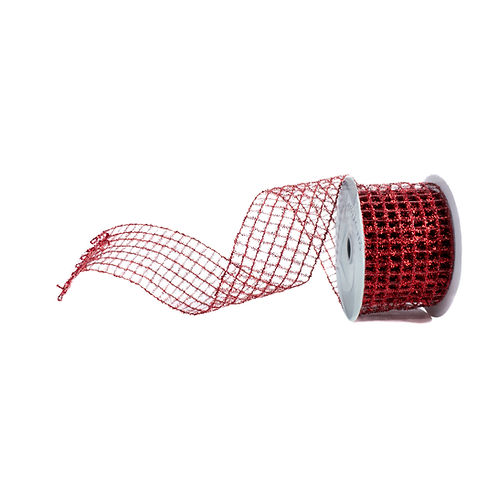 RIBBON 2.75" X 10YDS TINSEL MESH ( 8 COLORS )