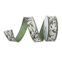 RIBBON MAGNOLIAS WHITE, CREAM AND GREEN ( 3 SIZES)