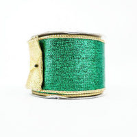 RIBBON METALLIC MESH 2.5X10YDS EMERALD