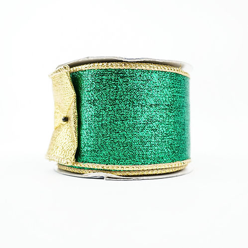 RIBBON METALLIC MESH 2.5X10YDS EMERALD