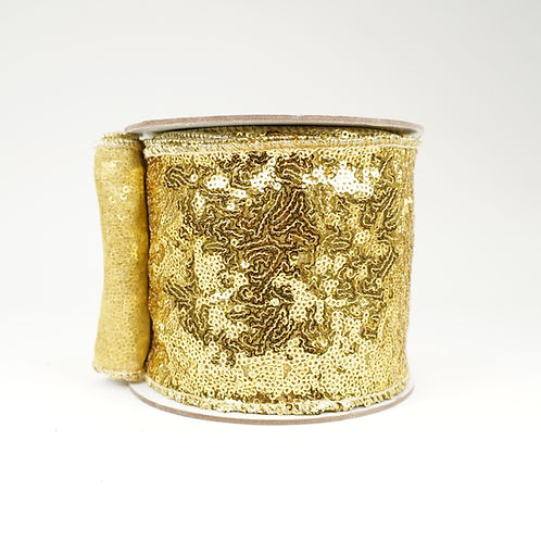 RIBBON SEQUIN LUSTER 4X10YDS GOLD