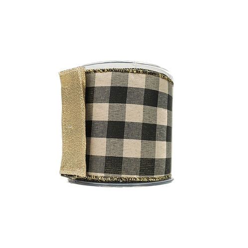 RIBBON LUSTER CHECKS GOLD (3 SIZES)