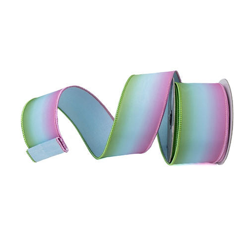 RIBBON 2.5" X 10YDS PASTEL HORIZON MULTICOLOR