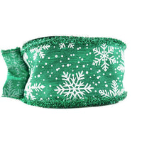 RIBBON METALLIC TINSEL 2.5X10YDS SNOWFLAKES (3 COLORS)