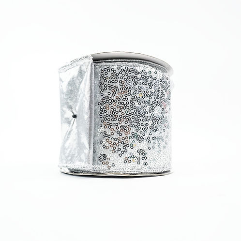 RIBBON SEQUIN EMBROIDERY 4X10YDS SILVER