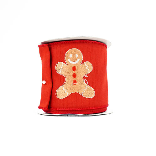 RIBBON 4X10YDS GINGERBREAD RED