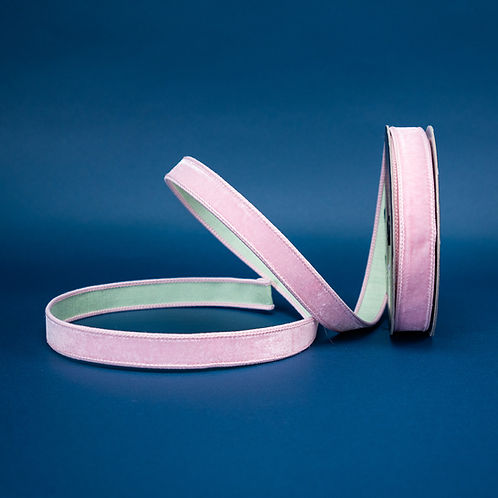 RIBBON SHERBERT VELVET BABY PINK AND MINT ( 3 SIZES )