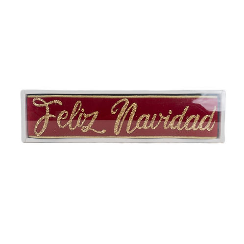 RIBBON FELIZ NAVIDAD BANNER RED (2 SIZES)