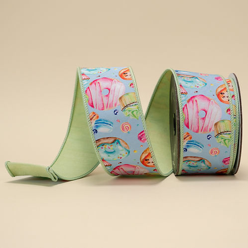 RIBBON BRIGHT PATISSERIE BLUE AND MINT ( 2 SIZES )