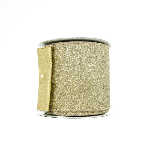 RIBBON 4" X 10YDS LUSTER GLITTER PLATINUM