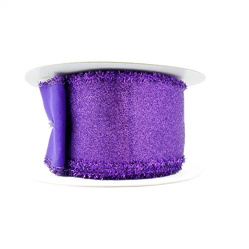 RIBBON 2.5" X 10YDS SHIMMER GLITTER TINSEL (4 COLORS)