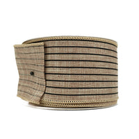 RIBBON FALL PINSTRIPES 2.5X10YDS BLACK AND BEIGE