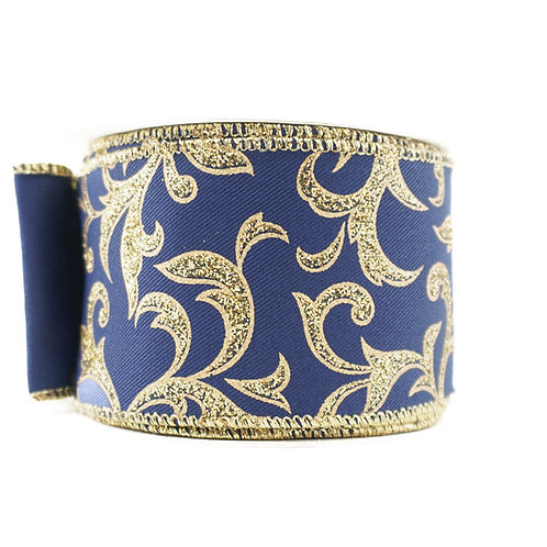 RIBBON 2.5" X 10YDS ACANTHUS LEAF ( 4 COLORS )