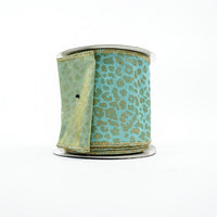 RIBBON CHEETAH DUPION 4X10YDS AQUA