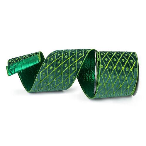 RIBBON 4" X 10YDS VELVET DIAMOND ( 5 COLORS )