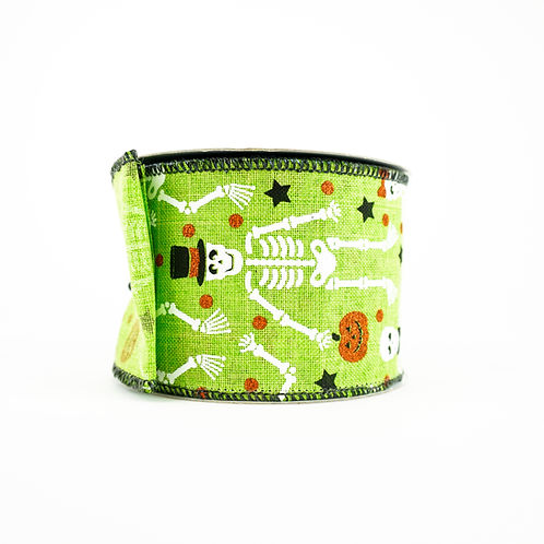 RIBBON 2.5" X 10YDS SKELETON ( 2 COLORS )