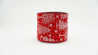 RIBBON CHRISTMAS FOREST 4X10 RED