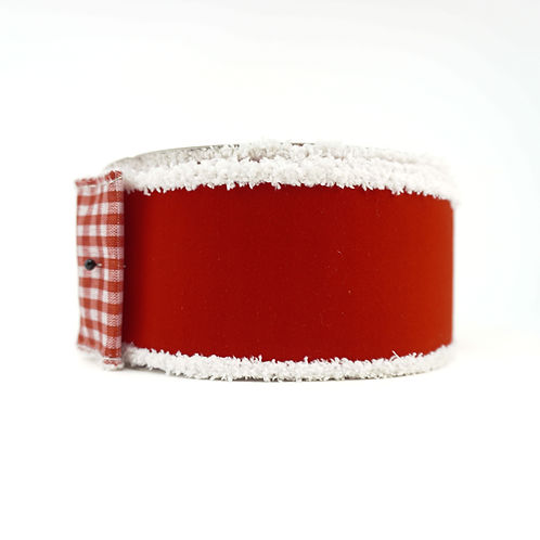 RIBBON 2.5" X 10YDS GINGHAM CHECK WITH VELVET RED