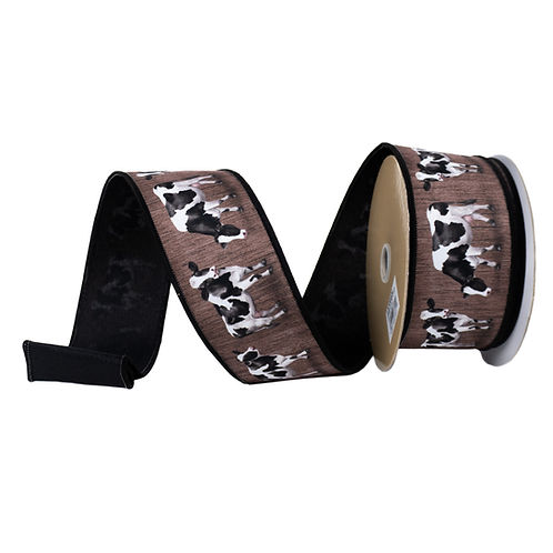 RIBBON 2.5" X 10YDS COWS ( 2 COLORS )
