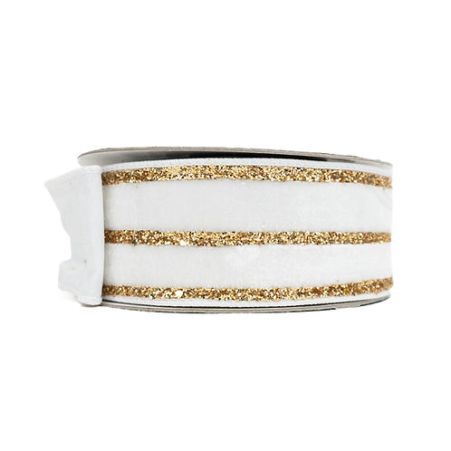 RIBBON VELVET GLITTER STRIPES (2 COLORS AND 2 SIZES)