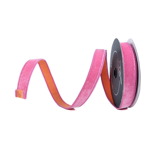RIBBON SHERBERT VELVET BUBBLEGUM AND PEACH ( 3 SIZES)