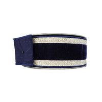 RIBBON PLEATED BORDERS WITH NAVY AND PLATINUM ( 2 SIZES)